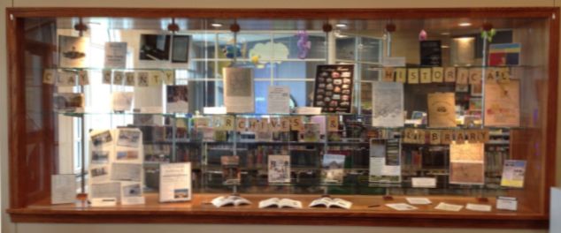 Photograph of Archives display at Smithville Mid-Continent Public Library